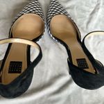 White House | Black Market pointed toe buckle black/white velvet sz 8M kitten heel Photo 7