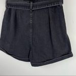 Topshop  Black Denim Paperbag Tie Waist Shorts Sz 6 Photo 5