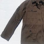 Honey Belle Olive Green Cut Out Sleeve Jacket Photo 6