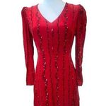 A loves A  Red V Neck Fit & Flare Dress Black Vine Sz 2 Photo 0
