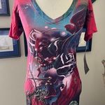 Remetee City of Angels V Neck‎ Tee Skull Skeleton Keys Roses Size… Black Photo 0