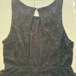 Xxi Black Lace Overlay Sleeveless Blouse – Size M – Keyhole Back Cutout Photo 6