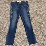 Abercrombie & Fitch  Dark Blue Embroidered Skinny Jeans Photo 2