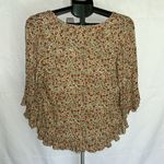 Cynthia Rowley Floral Ruffle Hem Flowy Top Photo 6