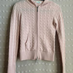 Vince  100% Cashmere Cable Knit Full Zip Hooded Sweater Sz S Blush Pink Photo 0