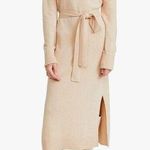 Paige Raundi Cutout Turtleneck Midi Wool Blend Dress In Camel Size Large 1603 Photo 0
