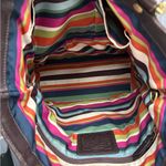 Coach Vintage Lily Legacy Brown Leather Tote Turnlock Hardware Strap Dark Brown Photo 11