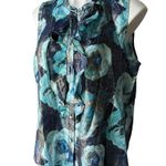 J.Crew NWT, Ruffle-front Top in Floral Jacquard, Sz L Photo 4