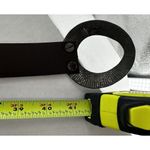 Chico's  Belt Adjustable Brown Leather Hook Silver Gold Tone Big Buckle Statement Photo 12