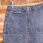 Refuge  Black Wash Denim Zipper Zip-Front Mini Jean Skirt Women's Size Small Photo 1