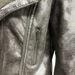 Monoreno  Faux Leather Fur Lined Moto Jacket Brown Gray Coat Womens Medium Photo 10