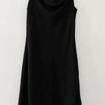 Alyn Paige Vintage Y2K Asymmetric Cowl Neck Midi Dress Black Size 5/6 Photo 5