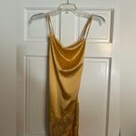 Yellow/Gold satin maxi dress size S Gold Photo 2