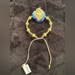 Mexican Milagro Sacred Heart Beaded Bracelet – Handmade Gold Photo 6