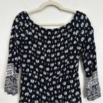 Depri Boho Black White Elephant Off the Shoulder Romper, Sz Medium Photo 6