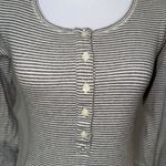 Sonoma Gray White Striped Henley Lace Sleeve Long Sleeve Top S Elena Gilbert Y2K Photo 1