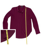 Theory  Sunaya Urban Crepe Shirt - Merlot - Small Photo 2