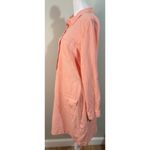 Soft Surroundings  Peach Linen Blend Roll Tab Sleeve Shirt Dress Size Medium Photo 3