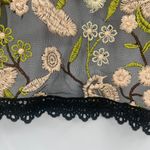 None Y2K Sheer Floral Embroidery Mesh Top M Black Coquette Whimsigoth Grunge Crochet Photo 4