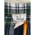 Vtg 80s Womens Small Plaid Wool Blend Skirt Made in USA Tartan Preppy Academia Blue Photo 4