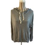 Heart & Hips  Gray Hooded Long Sleeve Front Pocket Pullover Top Women Sz S Photo 4