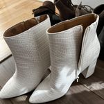 EXPRESS White Snakeskin Booties Photo 0