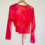 Outdoor Voices Tissue Wrap top in bright pink tie dye. New with tags. Size Large Photo 8