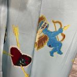 HEIND Elegant Blue Wrap Hearts and Cherubs Wrap Dress Size M Photo 4