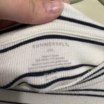 Summersalt The Softest Ribbed Elbow Sleeve Tee Top Black & White Stripe 1XL Photo 3