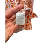 Mario Serrani Women's Orange & Pink Cherry Blossomā Floral Blouse V-Neck, Medium Photo 6