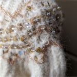 ZARA  Limited Edition wool mohair blend beaded turtleneck sweater in an oatmeal Photo 7