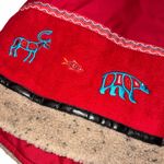 Vintage Inuk Red Vancouver Indigenous Embroidered Fleece Trim Vest size Small Photo 2