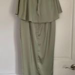 Lulus Class and Charisma Sage Green Satin Midi Dress Photo 3