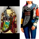 Adore Boho Artsy Patchwork Cowl Jacket Sz S Photo 2
