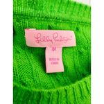 Lilly Pulitzer Bright Green Cashmere Wool Cable Knit Sweater Size Medium Preppy Photo 3