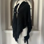 Charter Club  Raschel Knit Toggle Poncho Wrap in Black, One Size NWT Photo 3