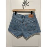 Levi's 501 Original Fit High Rise Denim Shorts Size W27 Distressed Cotton Photo 1