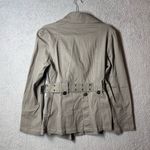 Last Kiss Jacket Womens Juniors Large Khaki Green Button Up Belted Jacket NEW Photo 1