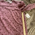 a.n.a NEW . Free Geo Rose Aztec Print Keyhole Back Puff 3/4 Sleeve Blouse S Photo 4