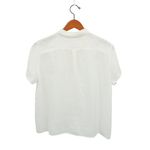 CP Shades  Mia Short Sleeve White Linen Button Front Shirt M Photo 4