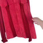 Coldwater Creek Vintage Women's 2X Cable Knit Suede Sweater Jacket Full Zip Red Photo 5