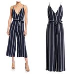 Rails  Serena NWT Blue/White Striped Open Back Jumpsuit Cropped Wide Leg Large Photo 5