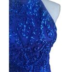 Lulus NWT Glittering Glamour Royal Blue Mock Neck Mini Dress L Bling Sexy Party Photo 3