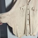 Free People  One Scout Jacket Button Up Waffle Slouchy Beige Cream Medium Photo 5