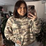 Anthropologie Maeve  Laney Cowl Neck Camo Pullover Sweater Green Size Large Photo 0