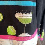 VINTAGE Berek Margarita City Sweater Black Colorful Cardigan Hand Knit 90s M Size M Photo 3