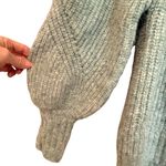 Ava & Viv Cable Knit Fisherman Balloon Sleeve Sweater Women's X Heather Blue Photo 3