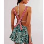 Free People Palm Bay Printed Shortalls Romper Size XS 100% Cotton Photo 3