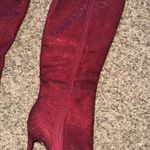 Shoe Dazzle Red Bedazzled Heeled Boots Size 9 Photo 2
