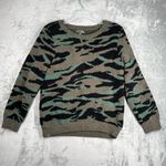 Barefoot Dreams Cozychic Ultra Lite Sweater Womens L Green Camo Pullover Cozy Photo 2